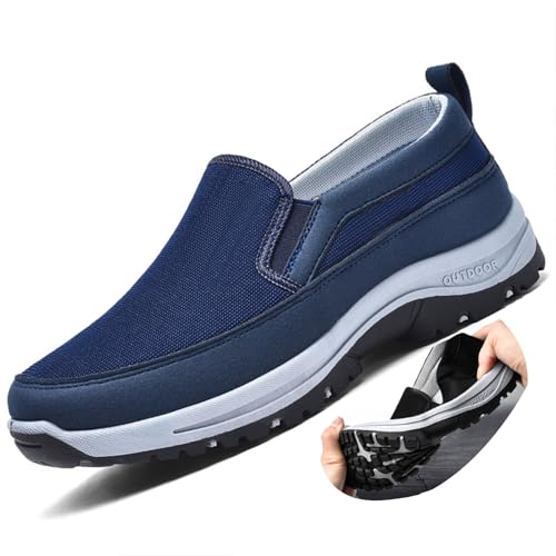 COITROZR Freizeitschuhe for Herren Orthopädische Schuhe rutschfeste Wanderschuhe Sportschuhe for Herren Bequeme und Atmungsaktive Schuhe Reiseschuhe (Color : Blue, Size : 39 EU) von COITROZR