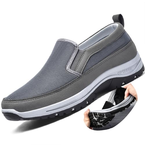 COITROZR Freizeitschuhe for Herren Orthopädische Schuhe rutschfeste Wanderschuhe Sportschuhe for Herren Bequeme und Atmungsaktive Schuhe Reiseschuhe (Color : Gray, Size : 40 EU) von COITROZR
