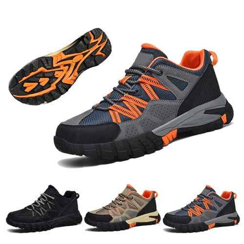 Herren Wanderschuhe Outdoor Atmungsaktive rutschfeste Trekkingstiefel Wanderreisen Turnschuhe Herren Trekking-und Wanderschuhe mit niedrigem Bund(Gray,40 EU) von COITROZR