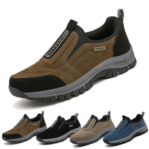 Orthopädische Wanderschuhe Herren-Sportschuhe, atmungsaktive Freizeitschuhe,Rutschfeste mit Fußgewölbeunterstützung, atmungsaktiv & leicht für Outdoor-Aktivitäten Freizeit​(Brown,43 EU) von COITROZR
