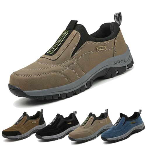 Orthopädische Wanderschuhe Herren-Sportschuhe, atmungsaktive Freizeitschuhe,Rutschfeste mit Fußgewölbeunterstützung, atmungsaktiv & leicht für Outdoor-Aktivitäten Freizeit​(Khaki,46 EU) von COITROZR