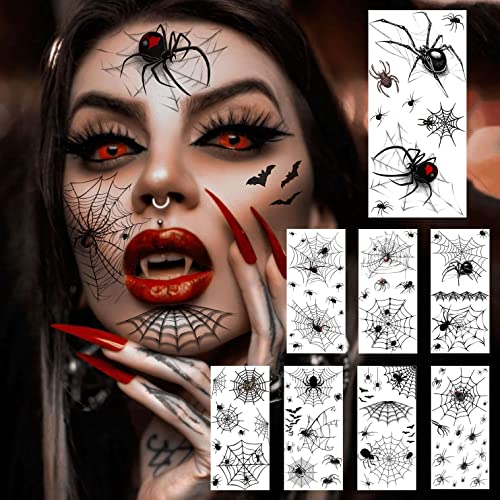 COKTAK 8 Blätt Halloween Tattoos Spinnen Tattoo Gesicht Spinnentattoos 3D Realistisch Fake Tattoos Spinnen Spinnennetz Temporäre Tattoos Frauen Männer Erwachsene Kinder Halloween Kostüm Makeup Zubehör COKTAK 8 Blätt Halloween Tattoos Spinnen Tattoo Gesicht Spinnentattoos 3D Realistisch Fake Tattoos Spinnen Spinnennetz Temporäre Tattoos Frauen Männer Erwachsene Kinder Halloween Kostüm Makeup Zubehör von COKTAK