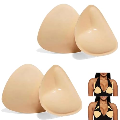 2 Paar Push Up Pads, Klebe Push up Pads, Pushpads Doppelseitig Klebende Pushup Nippelcover, Selbstklebende Nippel Cover, 2 In1 Pushpads Klebe BH, Wiederverwendbar & Waschbar Nippli Pads (A+B) von COLEESON
