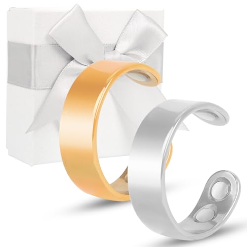 COLEESON 2 Stück Sömni Ring Damen Wechseljahre, Verstellbare Magnetringe für Frauen, Stilvoller Wellness-Ring zur Unterstützung in den Wechseljahren (C) von COLEESON