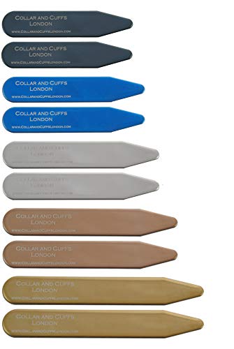 COLLAR AND CUFFS LONDON 10 Kragenstäbchen Herren Metall - 5 Farben 5 Größen - 2" 2.2" 2.35" 2.5" 2.8" - Silber Schwarz Gold Blau Roségold Farben - Hochwertig - Mit Box - 5 Paare COLLAR AND CUFFS LONDON 10 Kragenstäbchen Herren Metall - 5 Farben 5 Größen - 2" 2.2" 2.35" 2.5" 2.8" - Silber Schwarz Gold Blau Roségold Farben - Hochwertig - Mit Box - 5 Paare von COLLAR AND CUFFS LONDON