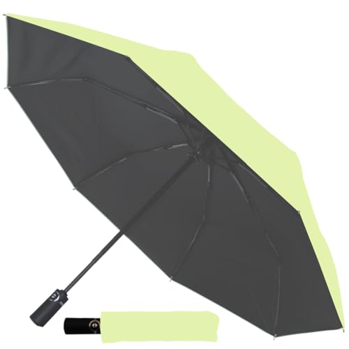 COLLAR AND CUFFS LONDON 80KPH - 2 in 1 Für Sonne und Regen - UV-Schutz Taschenschirm Automatik Klein - Regenschirm Faltbar - Stark Windfest Fiberglas - Auto AUF UND ZU - Reise - Minzgrün Grün von COLLAR AND CUFFS LONDON