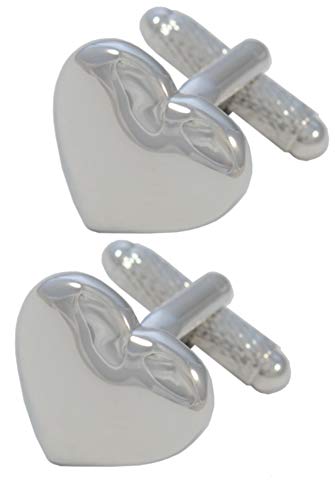 COLLAR AND CUFFS LONDON Manschettenknöpfe Herren Silber Farbe Liebe - Mit Box - Liebesherz - Langlebiges Messing - Romantisch Valentinstag - EIN Paar von COLLAR AND CUFFS LONDON