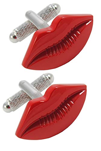 Manschettenknöpfe Herren Rot - Mit Box - Rote Lippen - Langlebiges Messing - Kuss Liebe Mund - Rot Farbe - Ein Paar von COLLAR AND CUFFS LONDON