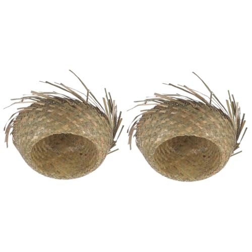 COLLBATH 2St Strand-Strohhut Strohhutbauer hawaiianischer Hut Hawaii-Strohhut Strandkämmerhut Sombrero-Hut Strandhut mexikanischer Partyhut Sommerhut Sonnenschutzkappen Herrenhut von COLLBATH