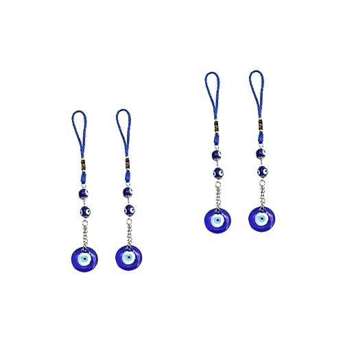 COLLBATH 4 Stück Schlüsselanhänger Schlüsselanhänger Blaues Autozubehör Servolenkungsflüssigkeit Autozubehör Böser Blick Anhänger Türkischer Wandbehang Türkischer Anhänger von COLLBATH