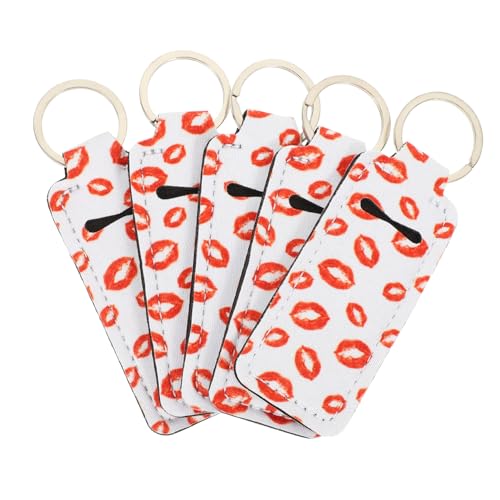 COLLBATH 5er Satz Neoprenhalter Für Lippenstifte Kleine Schutzhüllen Mit Schlüsselanhänger Passend Für Lippenbalsam Und Kosmetiktuben von COLLBATH