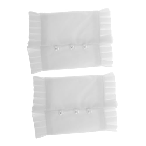 COLLBATH 1 Paar Fake-ärmel Mit Rüschen Perlenknopf-handmanschetten Weiß Für Damen Stilvolle Handgelenkmanschetten von COLLBATH