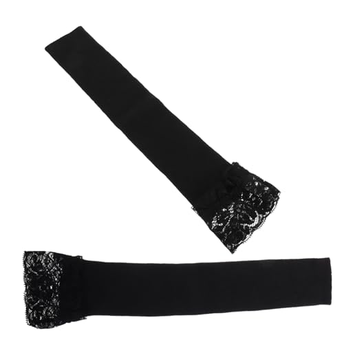 COLLBATH Spitzenhandschuhe Schwarz Für Damen Lange Fingerlose Armstulpen -design Mit Spitzenverzierung Für Frühling Und Herbst Halten Warm von COLLBATH
