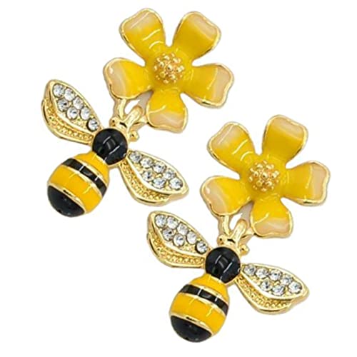 COLLBATH Kleine Ohrringe Mit Blumenanhänger Bienen-ohrringe Modischer Ohrschmuck Für Frauen Und Mädchen von COLLBATH