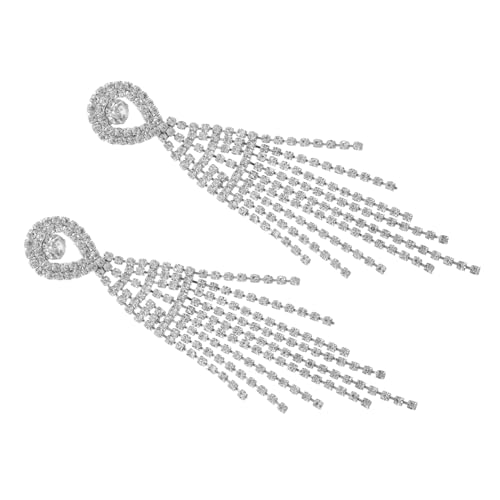 COLLBATH 1 Paar Glitzernde Quasten Ohrringe für Damen Leichte Rhinestone Statement Ohrringe mit Dynamischen Wasserfall Design für Partys und Glamouröse Anlässe von COLLBATH