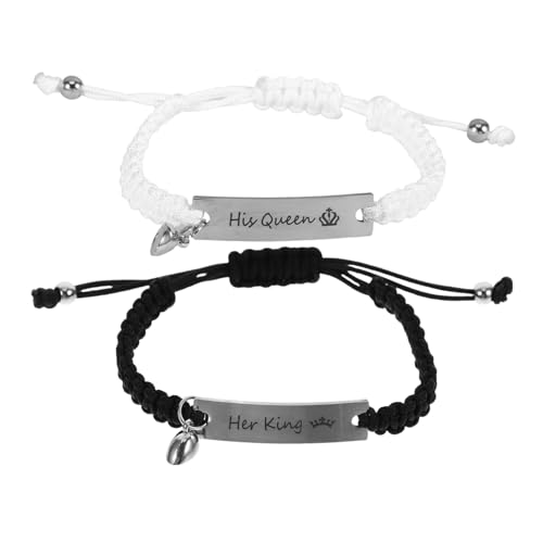 COLLBATH 1 Paar Handgefertigte Schwarze Weiße Geflochtene Armbänder mit Magnetischem Verschluss für Symbolisieren Verbundenheit COLLBATH 1 Paar Handgefertigte Schwarze Weiße Geflochtene Armbänder mit Magnetischem Verschluss für Symbolisieren Verbundenheit von COLLBATH