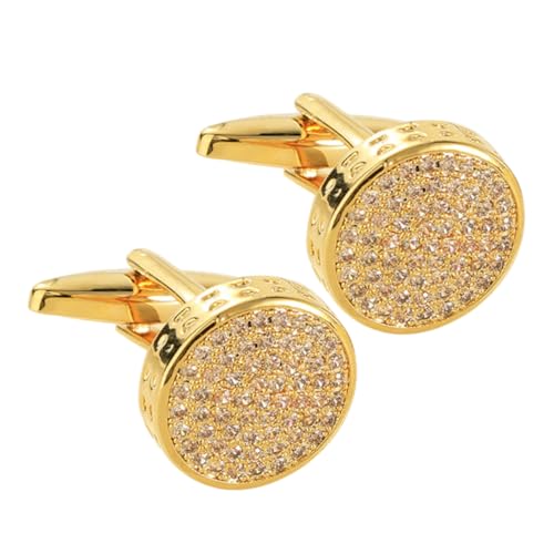 COLLBATH 1 Paar Herren Manschettenknöpfe Robuste Cufflinks für Formelle Anlässe Hochzeiten und Business Plattierte Materialien mit Funkelnden Rhinestones für Französische Hemden von COLLBATH