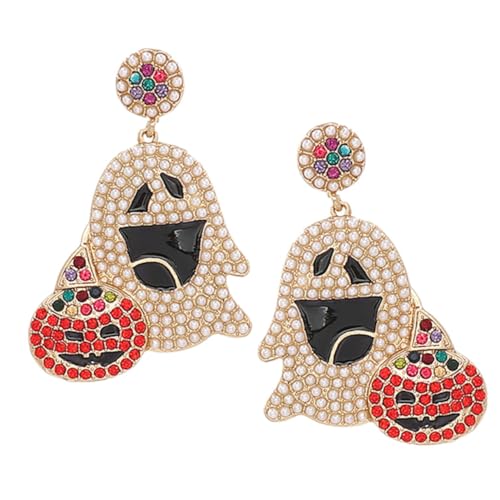 COLLBATH 1 Paar Modeschmuck Für Frauen Ohrringe Mit Strasssteinen Baumelnde Tropfenform Zierliche Halloween Perle von COLLBATH
