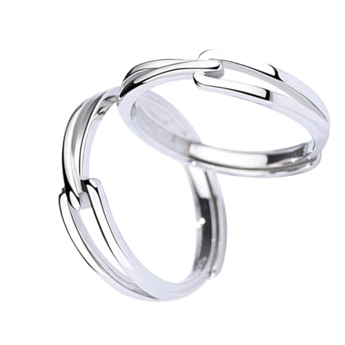 COLLBATH 1 Paar Ringe Sterling Silber für Männer Frauen Dekorativer Finger Schmuck Perfektes für Besondere Anlässe Romantische Partnerschafts Freundschaftsringe von COLLBATH