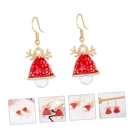 COLLBATH 1 Paar Weihnachtsmütze Ohrringe Kreative Damen Ohrhänger Leichter Schmuck Rot Festliche Anlässe Tägliche Accessoires von COLLBATH
