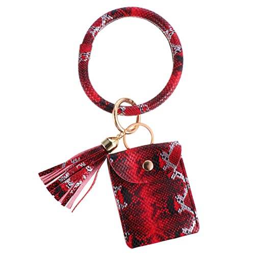 COLLBATH Schlüsselanhänger Mit Münztasche Armbandanhänger Wechseltasche Aus Pu Und Metall Alligator-Print Praktisch Und Tragbar von COLLBATH