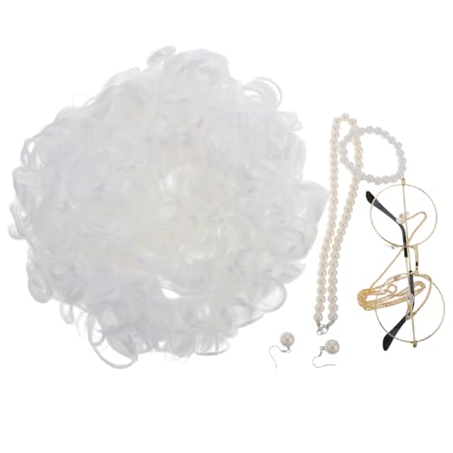 COLLBATH Perücke Für Set Für Damen Kostümzubehör Für Halloween Cosplay Party Ältere Dame Accessoires Outfit Für Erwachsene von COLLBATH