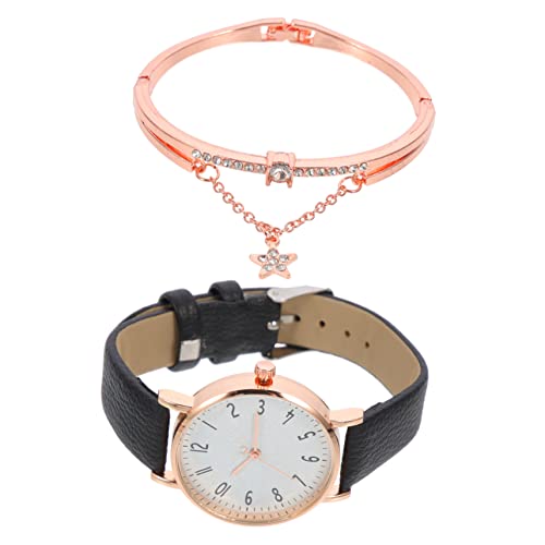 COLLBATH 1 Satz Anschauen Personalisierte Uhr Pflegeuhr Für Frauen Taschenuhr Digitaluhr Goldene Uhr Frauen Beobachten Damenarmbanduhr Frauen-Armband- Armbandverzierung Legierung Black von COLLBATH