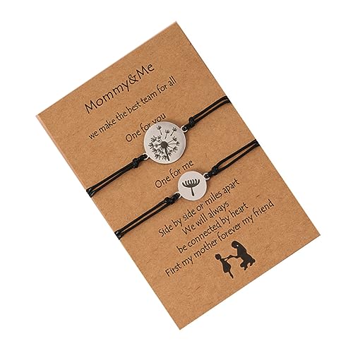 COLLBATH 1 Satz Armband Mama Anwesend Muttertag Mädchen Jungen Mutter Und Sohn Löwenzahn-handkette Passende Handkette Mutter-tochter-armreif Passender Armreif Rostfreier von COLLBATH