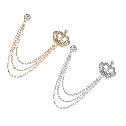 COLLBATH 2stücke Kragenkette Mit Strass Broschennadel Pullover Clip Anstecknadel Herren Damen Anzugaccessoires Kragen Brosche Mit Quaste Für Formelle Anlässe von COLLBATH