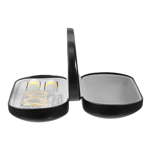 COLLBATH 1satz Doppellagiges Brillenetui Mit Integriertem Kontaktlinsenbehälter Tragbare Aufbewahrungslösung Mit Spiegel Für Reisen Und Alltag Vielseitig Für Verschiedene Brillenarten von COLLBATH