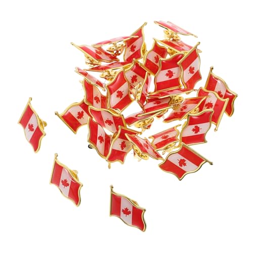 COLLBATH 1 Satz Fahnenbrosche Ahornblatt-abzeichen Flagge Ahornblatt-brosche Patch Ahornblattstift Reversabzeichen Kanada-abzeichen Kleidung Brosche Pin Schal Brosche Eisen Rot 25 Stück von COLLBATH
