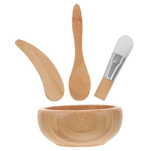 COLLBATH 1 Satz Gesichtsmasken Schüssel Set Teiliges Set mit Holzschüssel Rührstab Pinsel und Löffel für DIY Gesichtsmasken Praktische Kosmetikwerkzeuge zur Einfachen Zubereitung von von COLLBATH