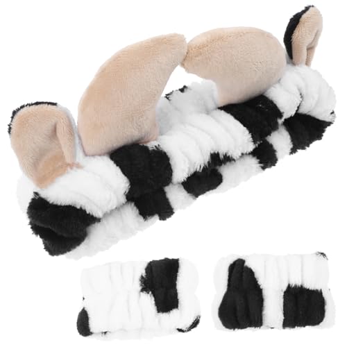 COLLBATH Stirnband Zum Waschen Gesichts Spa-stirnband Mit Kuh-print-design Elastische Haarband Für Frauen Und Mädchen Beauty-accessoire Für Täglichen Gebrauch von COLLBATH