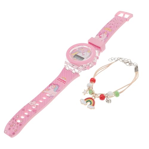 COLLBATH Kinderuhr Mit Einhorn-Muster Leuchtende Cartoon-Uhr Für Kinder Weiches Armband Mit Einfacher Schnalle von COLLBATH