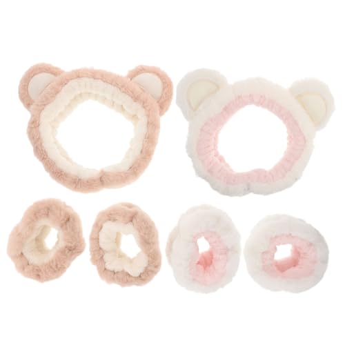 COLLBATH Plüsch-haarband Und Armband Gesichtswäsche Und Spa Mit Bärenohren Verstellbar Strapazierfähig Für Empfindliche Haut von COLLBATH