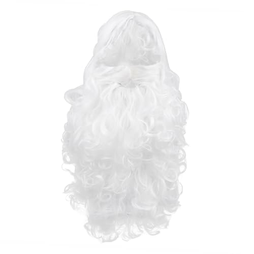COLLBATH 1 Satz Santa Claus Perücke Set für Weihnachtsfeier Cosplay Zubehör Weiß Kostümpartys Festliche Anlässe Hautfreundliches Material Einfach von COLLBATH