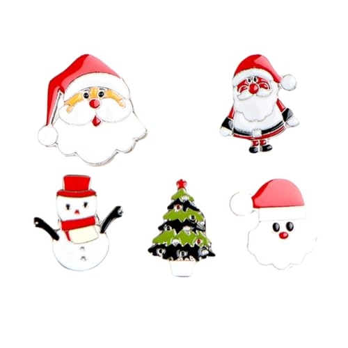 COLLBATH 1 Satz Teiliges Weihnachts Broschen Liebevolle Xmas Anstecker Für Kleidung Niedliches Design Für Festliche Anlässe Dekoration 5 Stück von COLLBATH