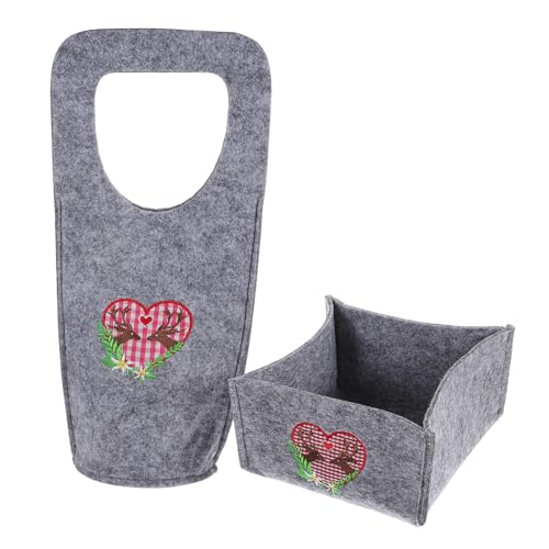 COLLBATH 1 Satz Weinflasche Für Weingeschenk Weinflasche Für Den Urlaub Dekorative Tasche Wiederverwendbare Tasche Taschen Groß Weinbeutel Tragbare Tasche Dark Grey Vlies von COLLBATH