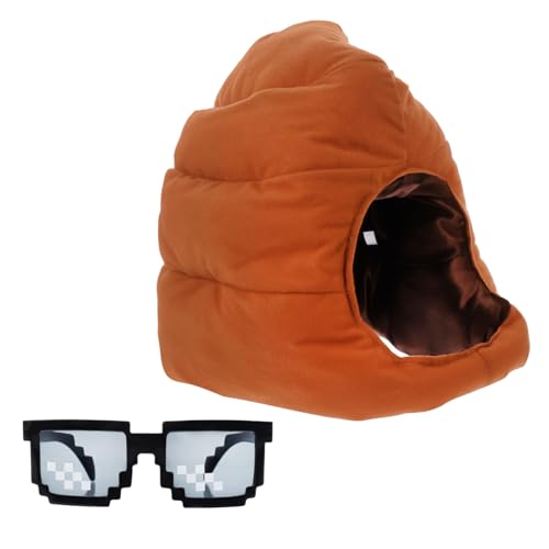 COLLBATH 1 Satz lustige kopfbedeckung brille Cosplay-Partyhut Poop-Kappe Kostüme Bling-Sonnenbrille Plüschtier Kinder Tiara Hüte Plüschmütze Cosplay-Hut Karikatur Gläser Baumwolle von COLLBATH