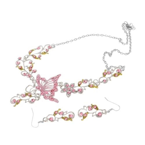 COLLBATH 1 Set Frauen Strass Ohrring Halskette Ohrringe Strass Ohrring Schmuck Legierung von COLLBATH