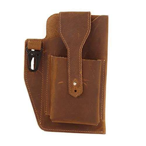 COLLBATH Tragbare Hüfttasche Aus Rindsleder Retro-Stil Gürteltasche Für Herren Outdoor-Handytasche Mit Platz Für Schlüssel Und Visitenkarten von COLLBATH