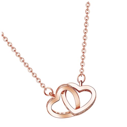 COLLBATH 1 Stück Herzförmige Halskette Sterling Silber Doppelte Herzform Elegantes für Frauen für Besondere Anlässe Hochzeiten Partys COLLBATH 1 Stück Herzförmige Halskette Sterling Silber Doppelte Herzform Elegantes für Frauen für Besondere Anlässe Hochzeiten Partys von COLLBATH