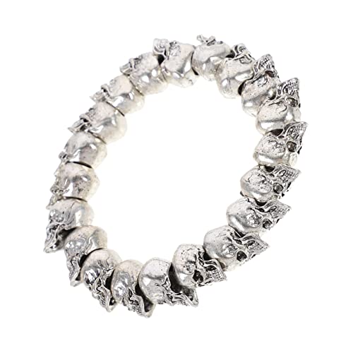 COLLBATH 1 Stück Skull Armband Punk Verstellbar Langlebig für Männer Frauen für Halloween Partys mit Einzigartigem Design Auffälligem Look von COLLBATH