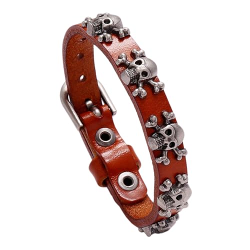 COLLBATH 1 Stück Verstellbares Punk Lederarmband mit Design Stilvolle Armbanduhr für Damen Herren Leicht Langlebig für Besondere Anlässe von COLLBATH