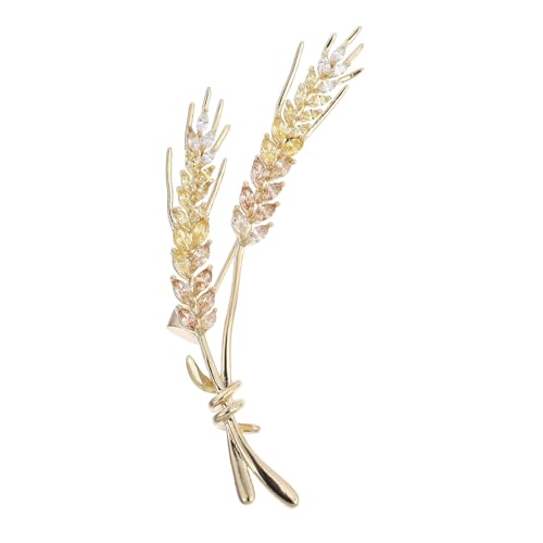 COLLBATH 1 Stück Weizenähren Brosche Spike Zeremonie Hochzeit Frauen Chic Brautschmuck Modische Corsage Boutonniere Pins Schmuck Broschen Weizenschmuck Revers Brosche Kupferlegierung von COLLBATH