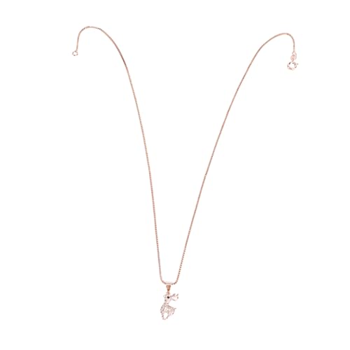 COLLBATH 1 Stück Zircon Inlay Elk Anhänger Halskette mit Kette für Damen Stilvolle Clavicle Kette Roségold Modisches für Weihnachten Besondere Anlässe COLLBATH 1 Stück Zircon Inlay Elk Anhänger Halskette mit Kette für Damen Stilvolle Clavicle Kette Roségold Modisches für Weihnachten Besondere Anlässe von COLLBATH