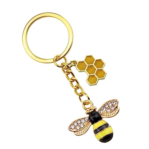 COLLBATH Schlüsselanhänger Im Bienen-Design Anhänger Mit Bienenwaben-Muster Hochwertiger Schlüsselanhänger Aus Kreatives Dekorationsstück Zum Aufhängen An Taschen Oder Rucksäcken von COLLBATH