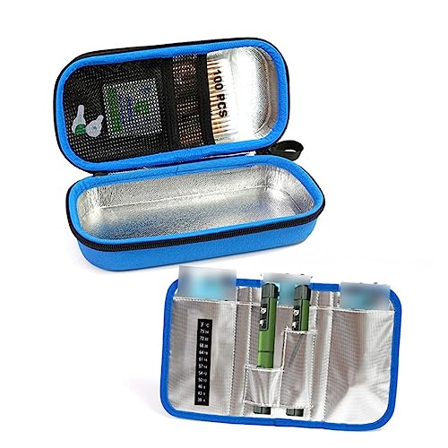 COLLBATH 1 x Kühltasche, tragbar, isoliert, für Reisen, Medizin, Kühltasche, Diabetiker-Tasche, Insulinstift, Reise-Tragetasche, Kühltasche für Reisen, r.blue, m von COLLBATH