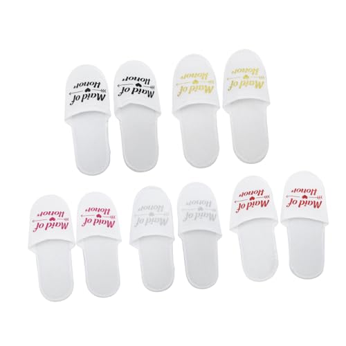 COLLBATH 10 Paare Einweg Hausschuhe für Hochzeit und Pyjamaparty Leichtes Bequemes Party Fußbekleidung mit Verschiedenen Maid Of Honor Farben für Hotel Spa und Kurzurlaub von COLLBATH
