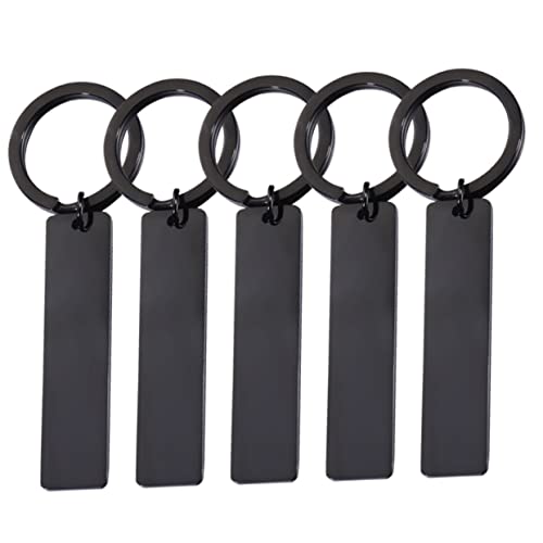 COLLBATH 10 STK Hangtag mit glänzendem Streifen Etiketten leerer Schlüsselanhänger personalisierten schlüsselanhänger kennzeichen schlüsselkette schlüsselhalter Leere Ketten Black von COLLBATH